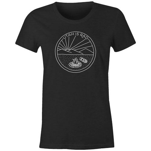 New Women's Camp Scene Tee - White print