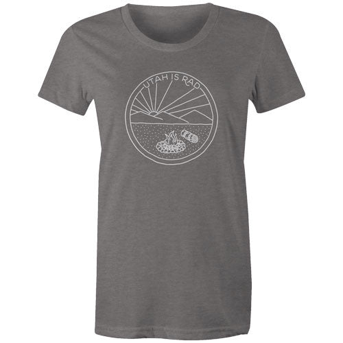 New Women's Camp Scene Tee - White print