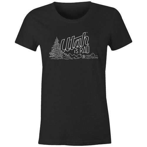 New Women's Tree Logo Tee - White print